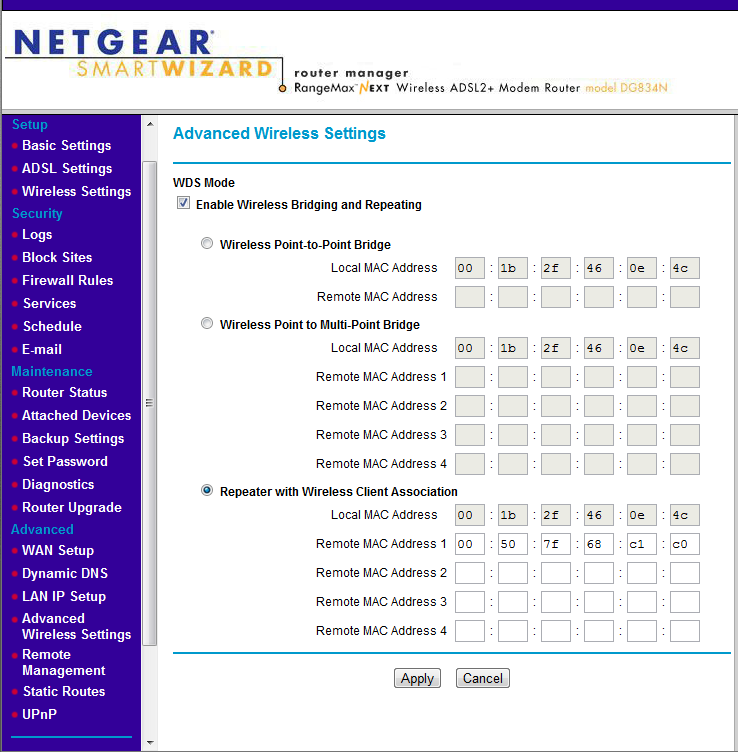 Netgear Wireless Settings
